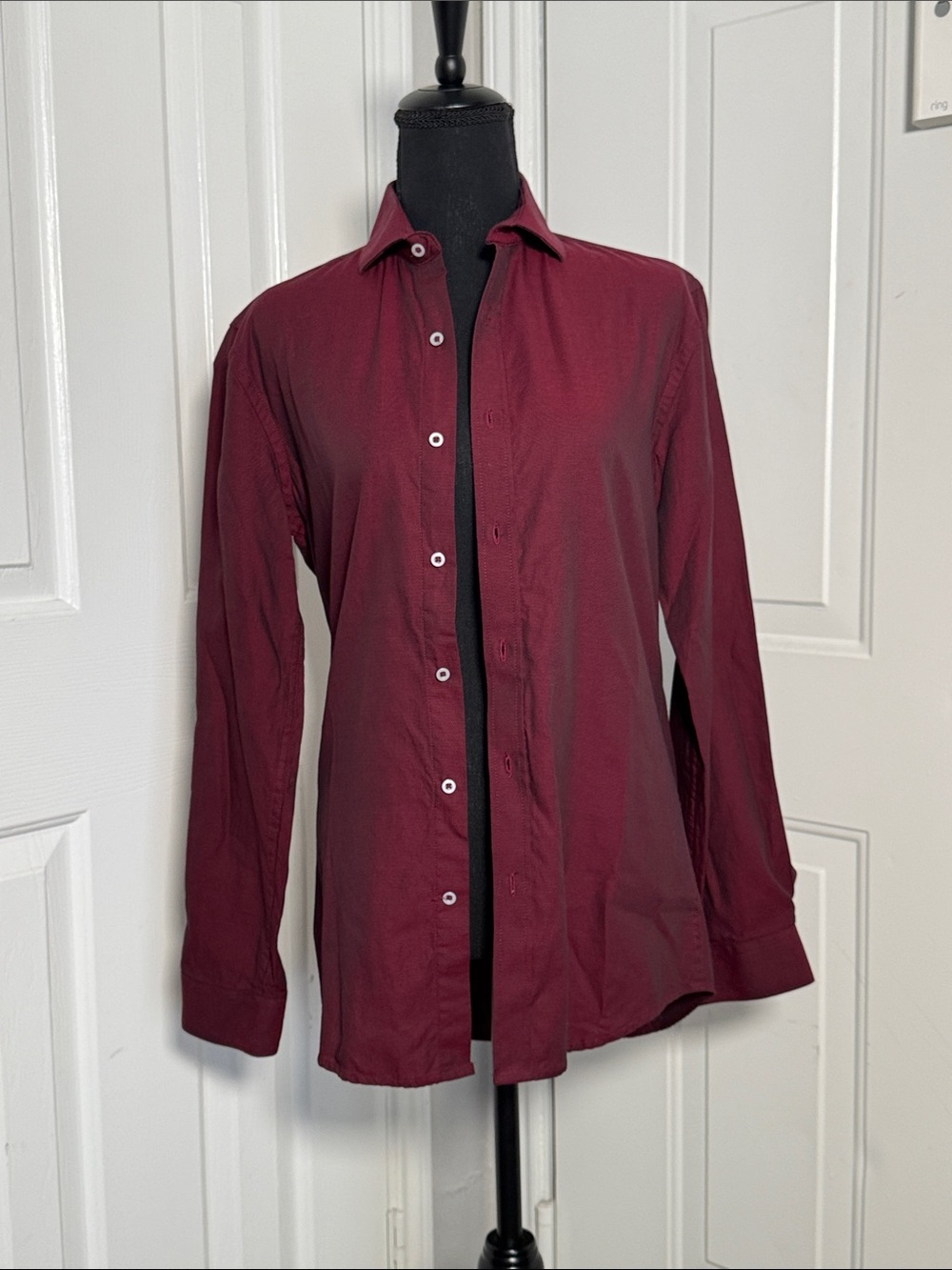 Men's Long Sleeve Dress Shirt - Burgundy
